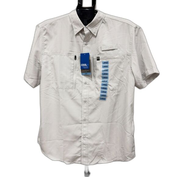 American Outdoorsman Fog Gray 40UPF Vented Activewear Button Down Size Large NWT - Picture 1 of 7